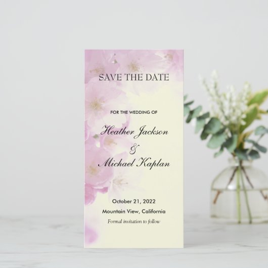 Bloemen Bruiloft Professionele Minimalist Save The Date (Staand voorkant)