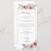 Bloemen bruiloft receptie dank u plaats kaart (Voorkant / Achterkant)
