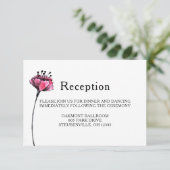 Bloemen bruiloft receptie kaart (Staand voorkant)