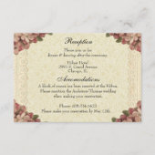 Bloemen bruiloft receptie roze rozen  informatiekaartje (Voorkant)