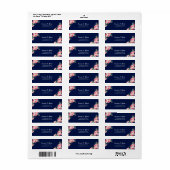 Bloemen Bruiloft retour adres label bloemen roze (Full Sheet)