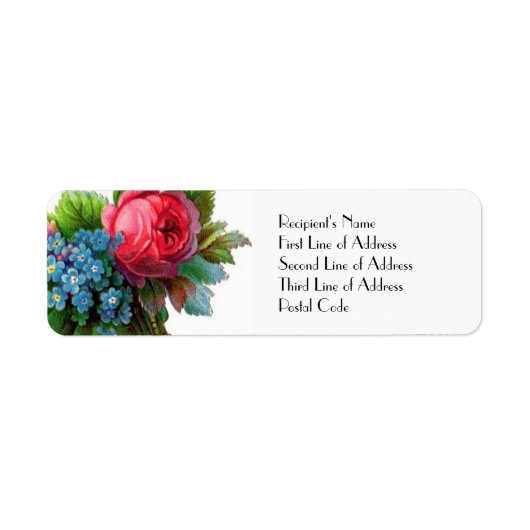  Bloemen BRUILOFT Retouradres Postlabel Etiket (Voorkant)