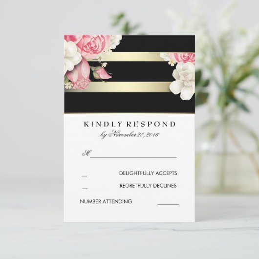  Bloemen Bruiloft RSVP (Staand voorkant)