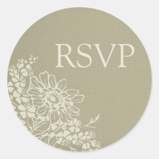  Bloemen Bruiloft RSVP Envelope Seals Ronde Sticker (Voorkant)