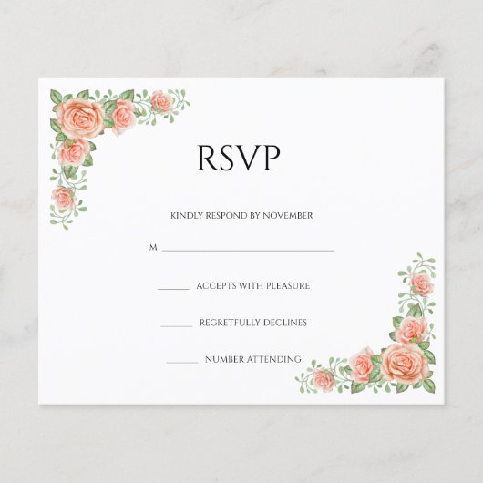 Bloemen Bruiloft RSVP Kaart Flyer (Voorkant)