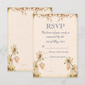 bloemen bruiloft RSVP Kaartje (Voorkant / Achterkant)
