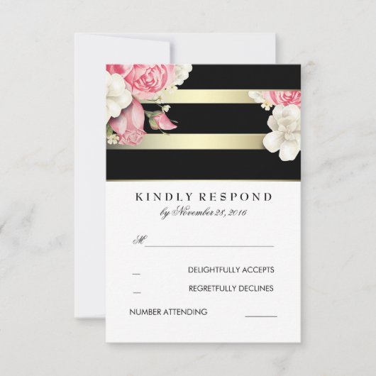 Bloemen Bruiloft RSVP Kaartje (Voorkant)