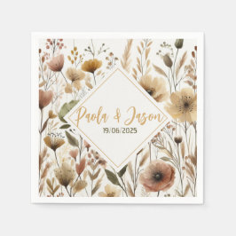 Bloemen bruiloft servet