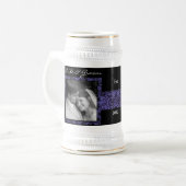 Bloemen bruiloft Stein foto cadeau Bierpul (Voorkant links)