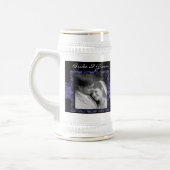 Bloemen bruiloft Stein foto cadeau Bierpul (Links)