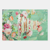 Bloemen Bruiloft Taart Voedsel Bakkerij Decoupage Inpakpapier Vel (Voorkant 2)