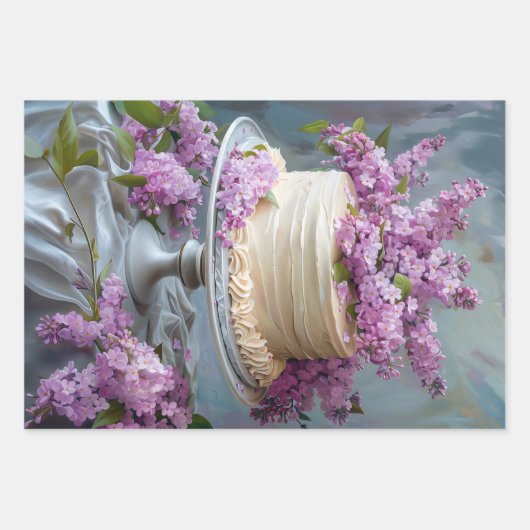  Bloemen Bruiloft Taart Voedsel Bakkerij Decoupage Inpakpapier Vel (Voorkant 3)