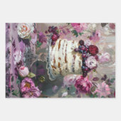  Bloemen Bruiloft Taart Voedsel Bakkerij Decoupage Inpakpapier Vel (Voorkant)