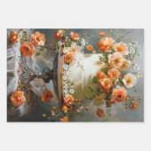 Bloemen Bruiloft Taart Voedsel Bakkerij Decoupage Inpakpapier Vel (Voorkant 2)