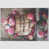  Bloemen Bruiloft Taart Voedsel Bakkerij Decoupage Tissuepapier (Voorkant)