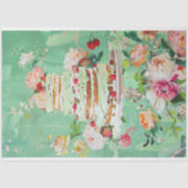  Bloemen Bruiloft Taart Voedsel Bakkerij Decoupage Tissuepapier (Voorkant)