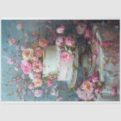  Bloemen Bruiloft Taart Voedsel Bakkerij Decoupage Tissuepapier (Voorkant)