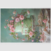 Bloemen Bruiloft Taart Voedsel Bakkerij Decoupage Tissuepapier (Voorkant)