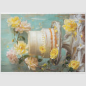  Bloemen Bruiloft Taart Voedsel Bakkerij Decoupage Tissuepapier (Voorkant)