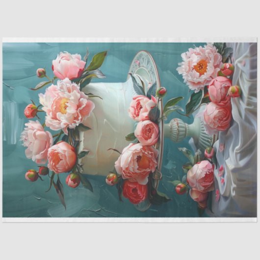  Bloemen Bruiloft Taart Voedsel Bakkerij Decoupage Tissuepapier (Voorkant)