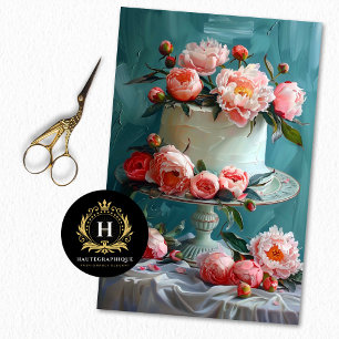 Bloemen Bruiloft Taart Voedsel Bakkerij Decoupage Tissuepapier