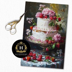  Bloemen Bruiloft Taart Voedsel Bakkerij Decoupage Tissuepapier
