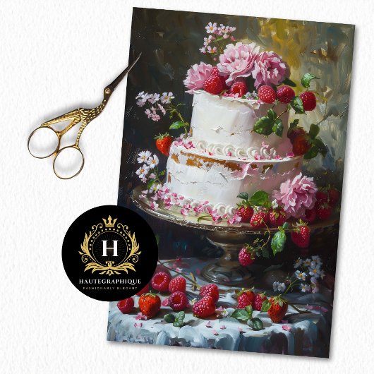  Bloemen Bruiloft Taart Voedsel Bakkerij Decoupage Tissuepapier