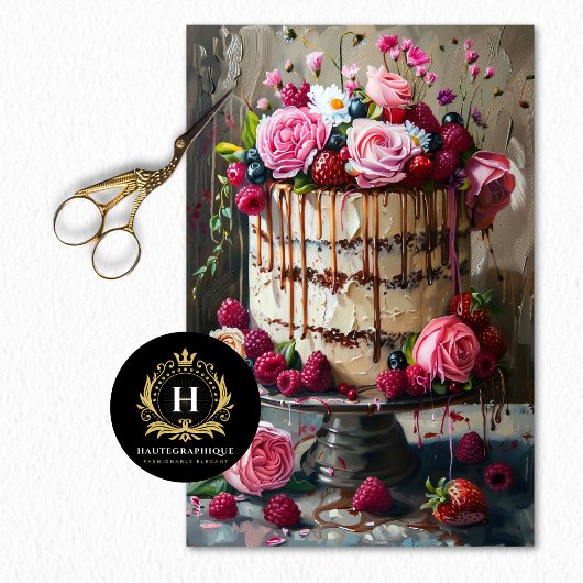  Bloemen Bruiloft Taart Voedsel Bakkerij Decoupage Tissuepapier