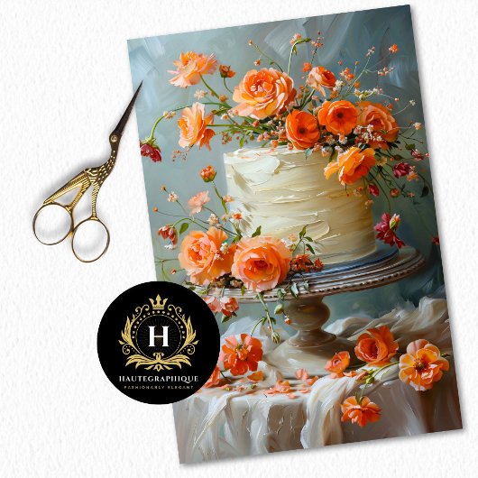 Bloemen Bruiloft Taart Voedsel Bakkerij Decoupage Tissuepapier