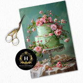 Bloemen Bruiloft Taart Voedsel Bakkerij Decoupage Tissuepapier