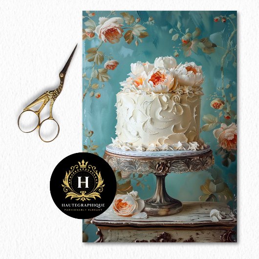  Bloemen Bruiloft Taart Voedsel Bakkerij Decoupage Tissuepapier