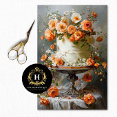 Bloemen Bruiloft Taart Voedsel Bakkerij Decoupage Tissuepapier