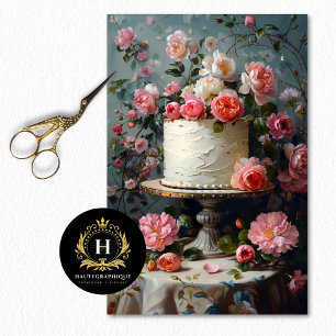  Bloemen Bruiloft Taart Voedsel Bakkerij Decoupage Tissuepapier