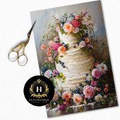  Bloemen Bruiloft Taart Voedsel Bakkerij Decoupage Tissuepapier