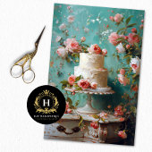Bloemen Bruiloft Taart Voedsel Bakkerij Decoupage Tissuepapier