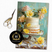 Bloemen Bruiloft Taart Voedsel Bakkerij Decoupage Tissuepapier