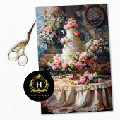  Bloemen Bruiloft Taart Voedsel Bakkerij Decoupage Tissuepapier