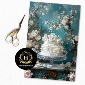 Bloemen Bruiloft Taart Voedsel Bakkerij Decoupage Tissuepapier