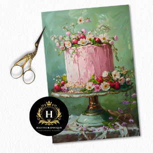  Bloemen Bruiloft Taart Voedsel Bakkerij Decoupage Tissuepapier