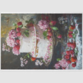  Bloemen Bruiloft Taart Voedsel Bakkerij Decoupage Tissuepapier (Voorkant)