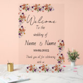 Bloemen bruiloft teken acryl bord (Huwelijk)