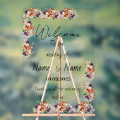 Bloemen bruiloft teken acryl bord (Neutraal)