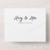 Bloemen bruiloft thema all in one uitnodiging (Achterkant)