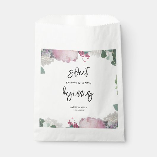 Bloemen bruiloft thema bedankzakje (Voorkant)