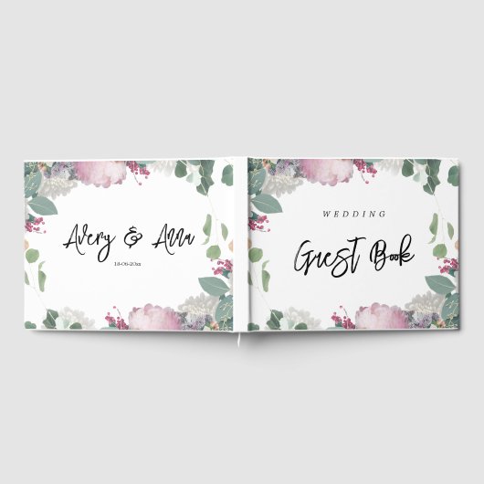 Bloemen bruiloft thema gastenboek (Volledig)