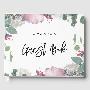 Bloemen bruiloft thema gastenboek