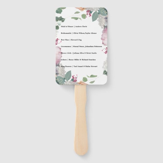 Bloemen bruiloft thema handwaaier (Achterkant)