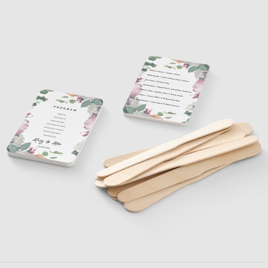 Bloemen bruiloft thema handwaaier (Niet-gemonteerd)