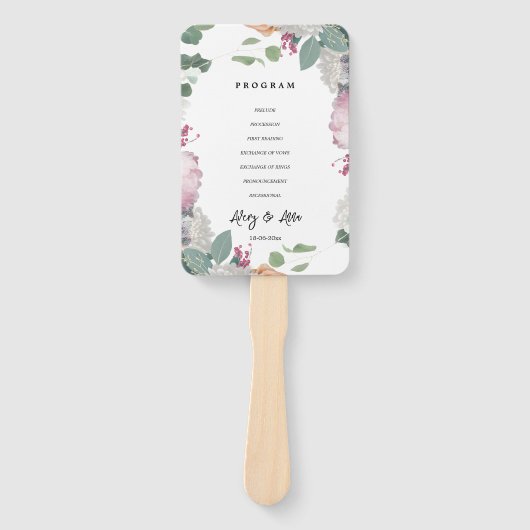 Bloemen bruiloft thema handwaaier (Voorkant)