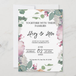 Bloemen bruiloft thema kaart